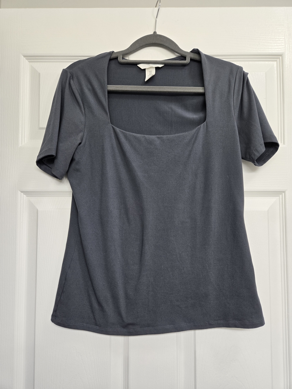 H&M Short Sleeve Square Neck Top - Blue